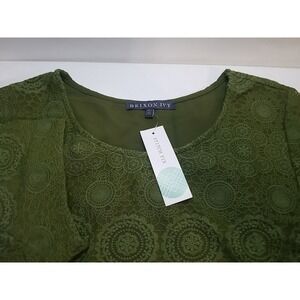 Brixon Ivy Womens Deffie Lace Overlay Short Sleeve Top Size‎ XL